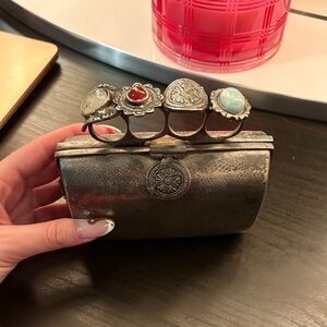 St Xavier metal ring clutch